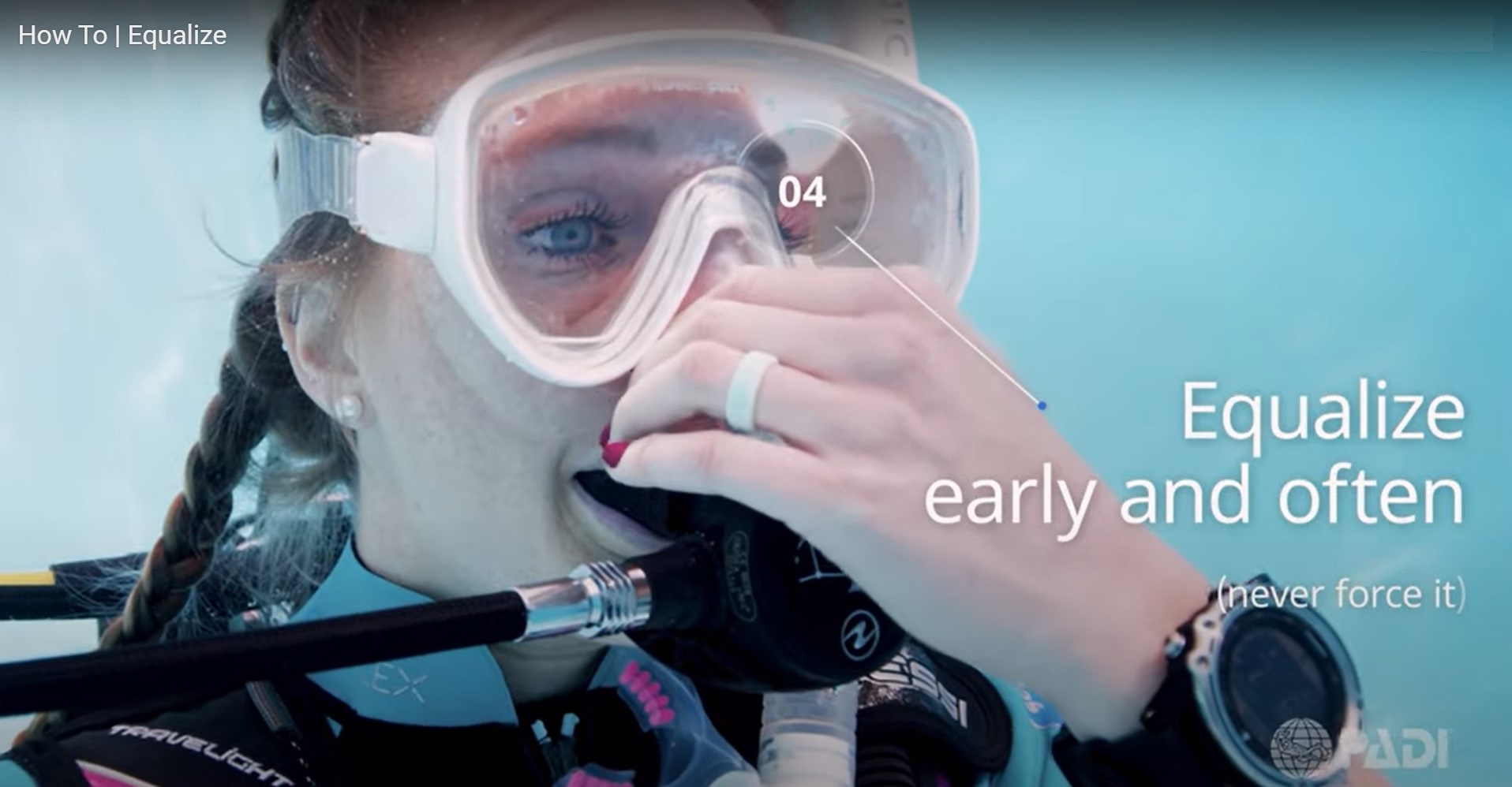 scuba diving tip on equalizing ears